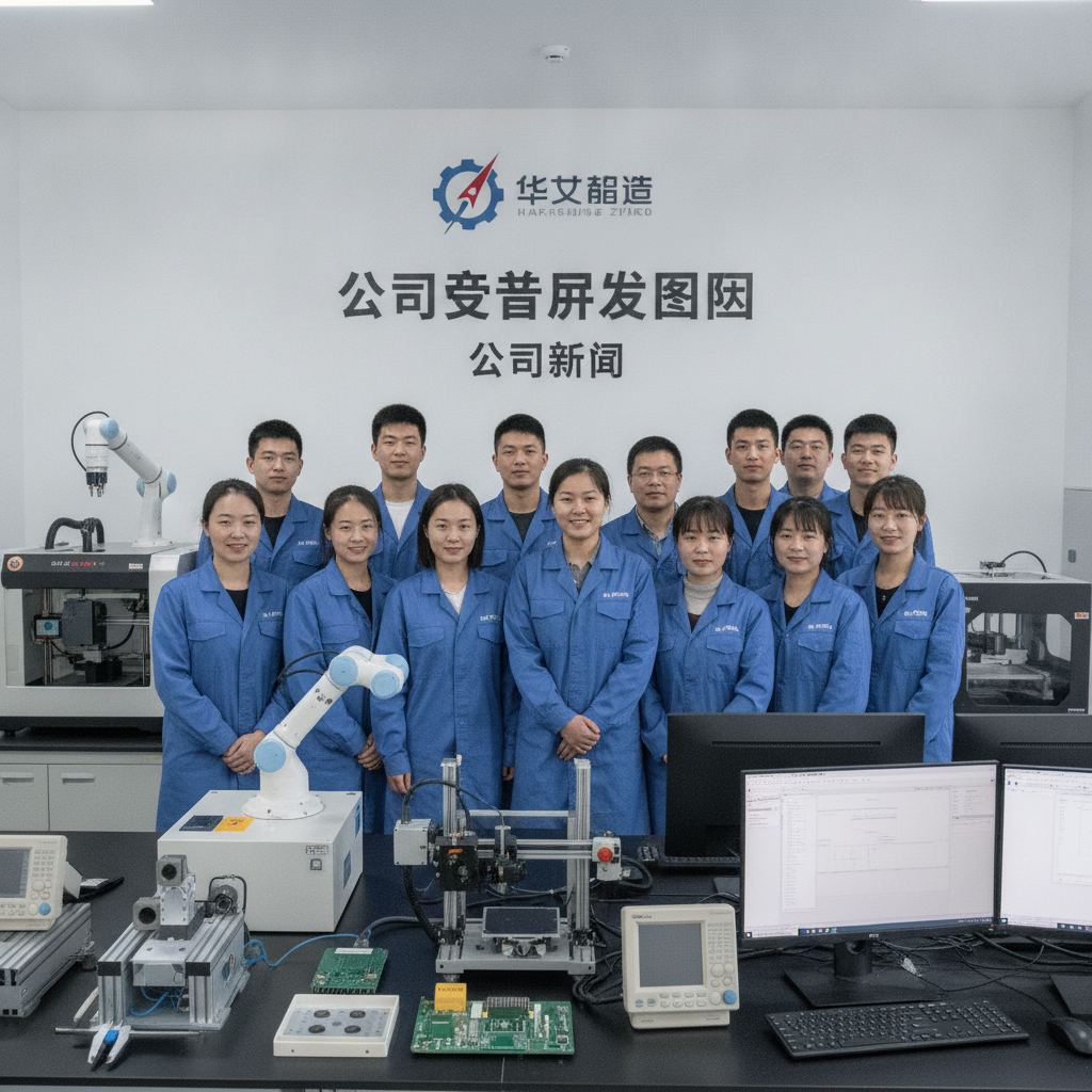 公司设备研发团队合影
